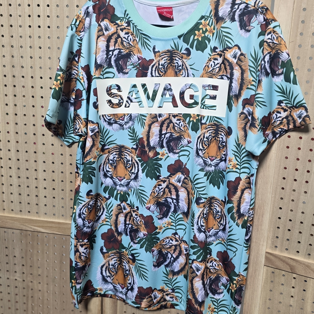 Salvage Men's Tiger Graphic Tee - Aqua